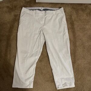 crown & ivy White Women's Pants with Subtle Trim